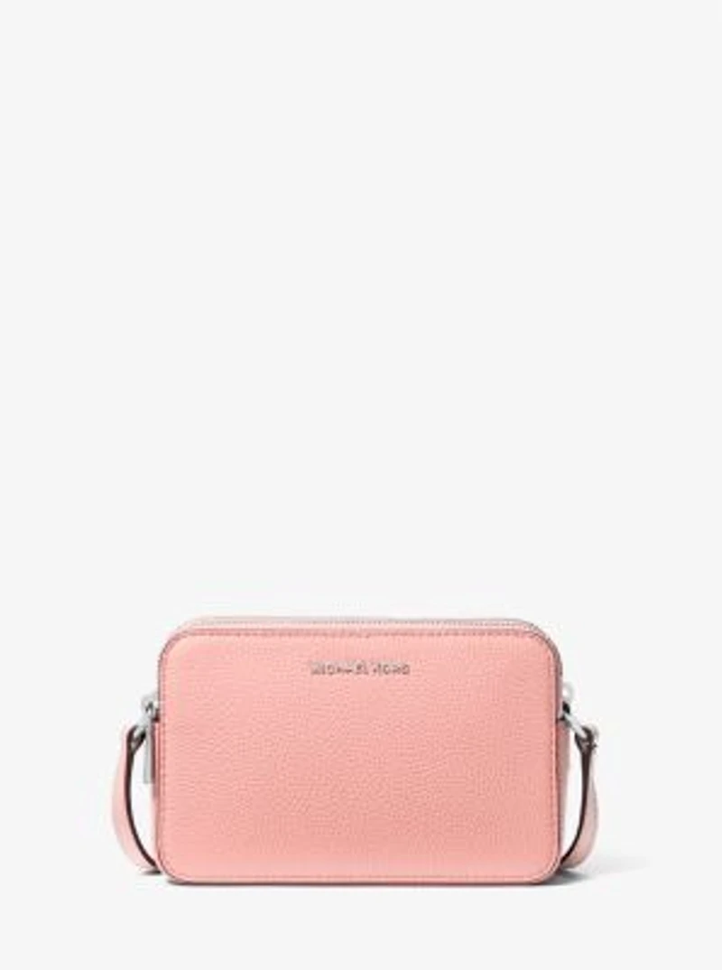Petit sac pour appareil photo Jet Set en cuir grainé à double fermeture éclair