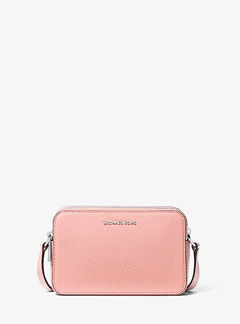 Petit sac pour appareil photo Jet Set en cuir grainé à double fermeture éclair