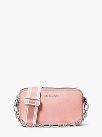 Petit sac pour appareil photo Jet Set en cuir grainé à double fermeture éclair