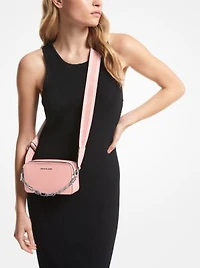 Petit sac pour appareil photo Jet Set en cuir grainé à double fermeture éclair