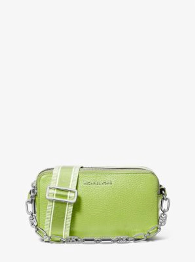 Petit sac pour appareil photo Jet Set en cuir grainé à double fermeture éclair