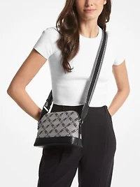 Jet Set Large Empire Logo Jacquard Dome Crossbody Bag