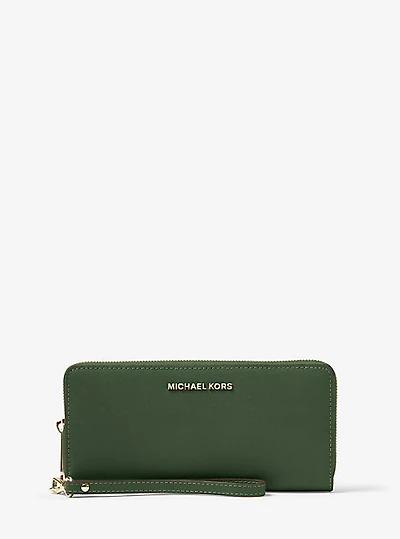 Pochette-bracelet continentale en cuir