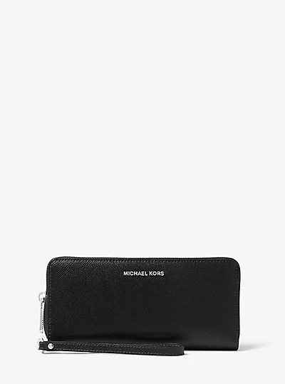 Portefeuille continental en cuir Saffiano