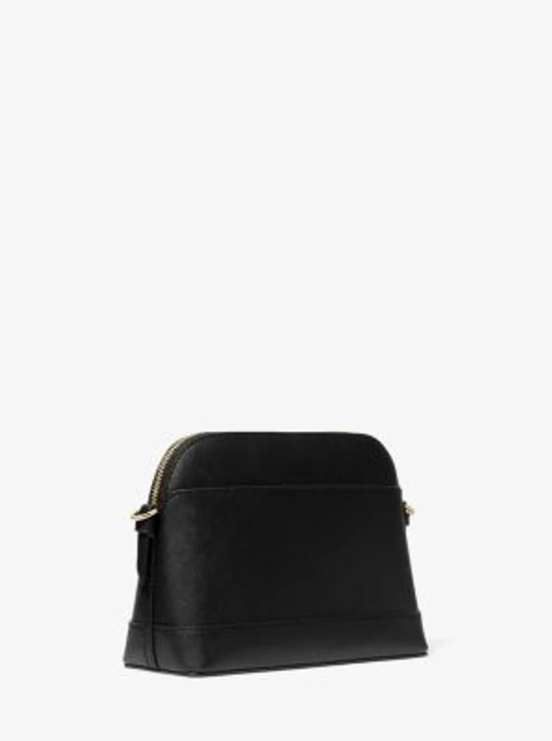 Large Saffiano Leather Dome Crossbody Bag