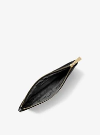 Grande pochette-bracelet en cuir grainé