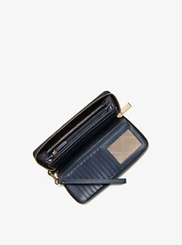 Pochette-bracelet continentale à rayures et logo