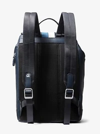Hudson Logo Stripe and Leather Backpack