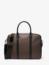 Hudson Logo and Leather Briefcase