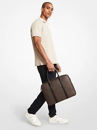 Hudson Logo and Leather Briefcase