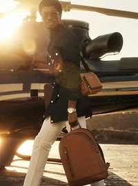 Hudson Slim Pebbled Leather Backpack
