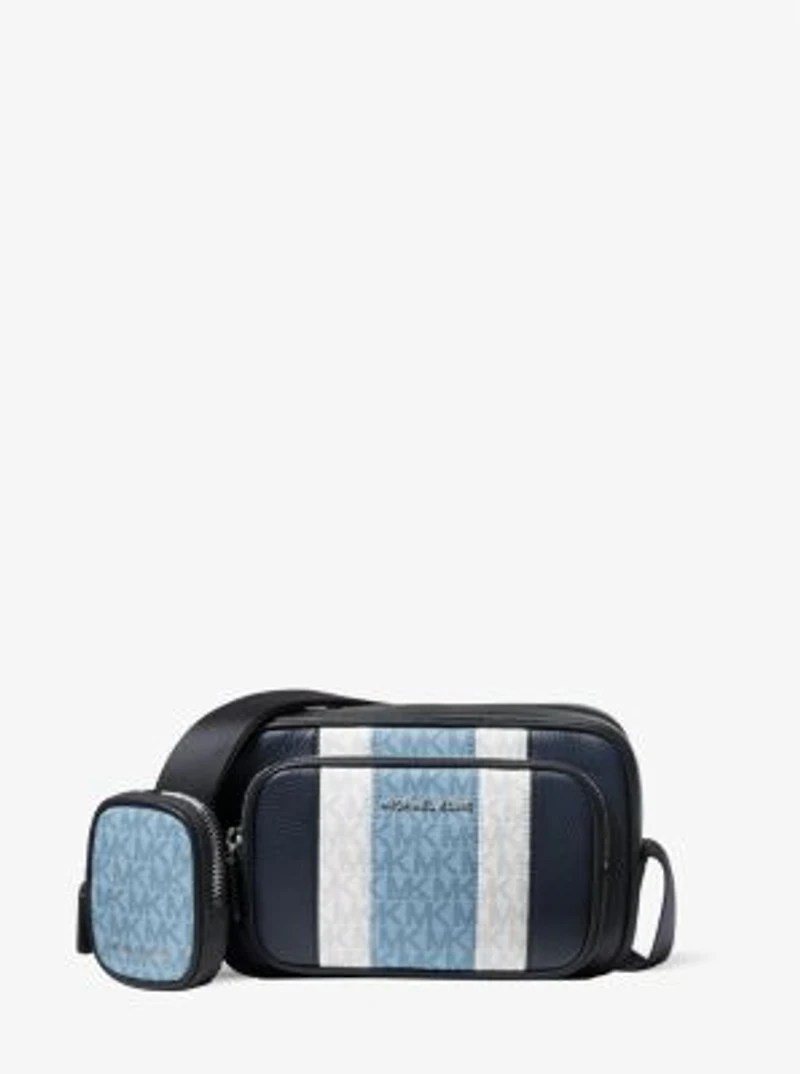 Hudson Leather and Logo Camera Bag with Pouch