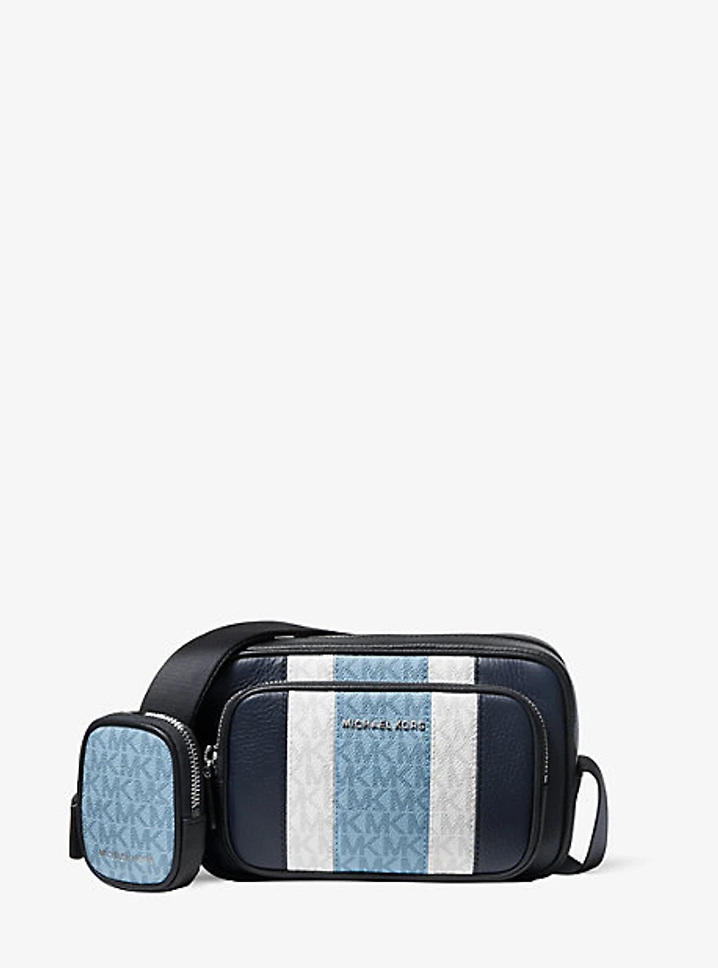 Hudson Leather and Logo Camera Bag with Pouch