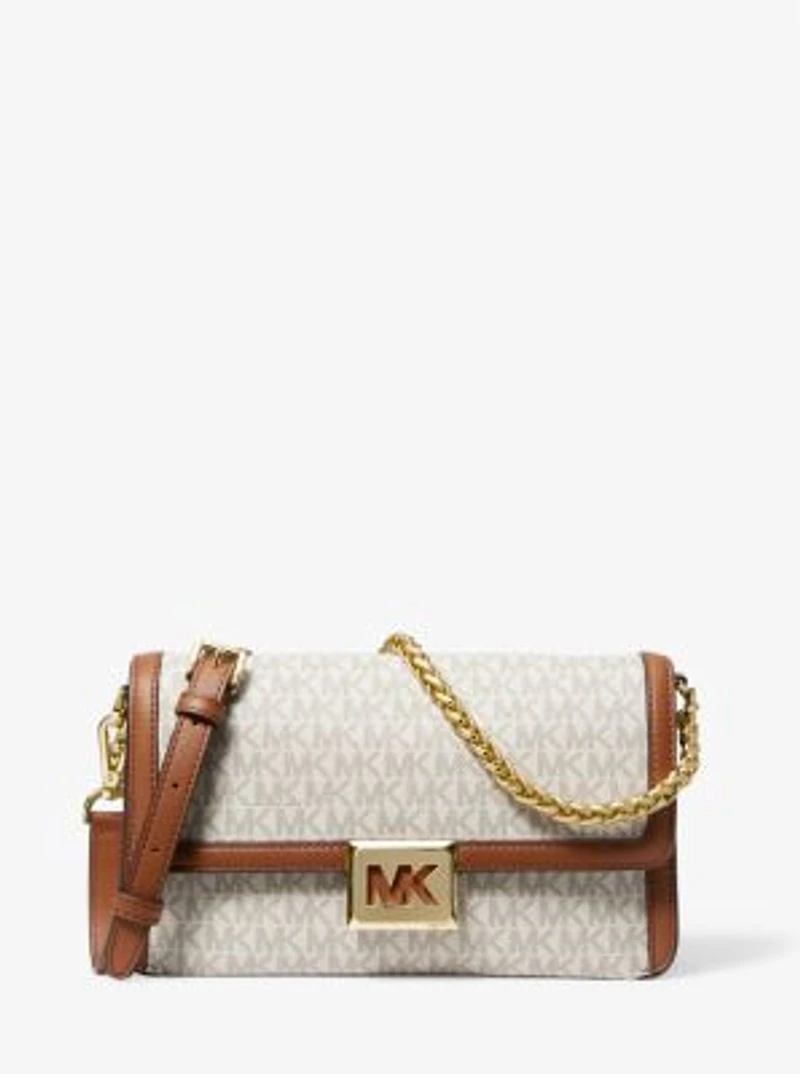 Sac à épaule Sonia de taille moyenne convertible en toile à logo et en faux cuir