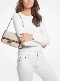 Sac à épaule Sonia de taille moyenne convertible en toile à logo et en faux cuir
