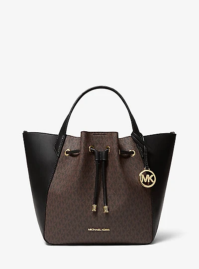 Grand sac seau Phoebe à deux tons et à logo