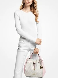 Grand sac seau Phoebe à deux tons et à logo