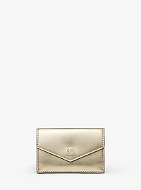 Metallic Faux Leather Card Case and Wallet Set