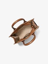 Mirella Small Logo Embossed Pebbled Leather Crossbody Bag