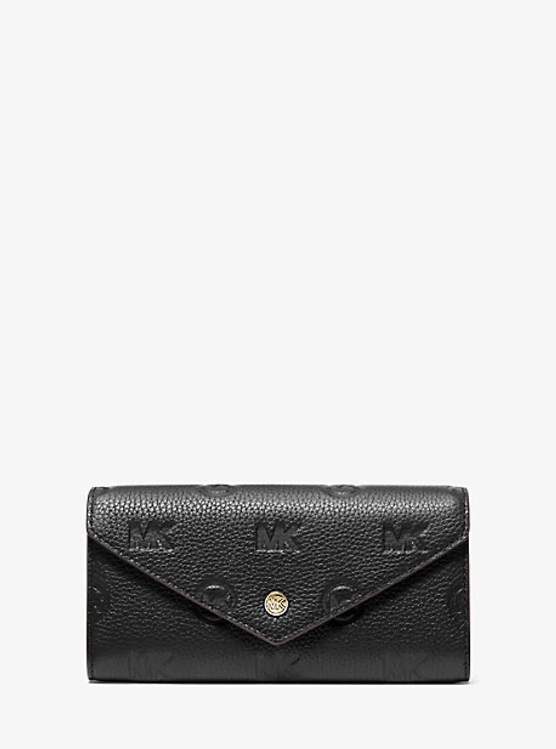 Jet Set Travel Large Logo Embossed Leather Envelope Wallet