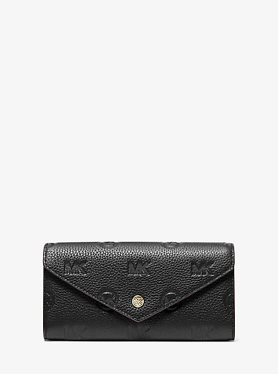 Jet Set Travel Large Logo Embossed Leather Envelope Wallet