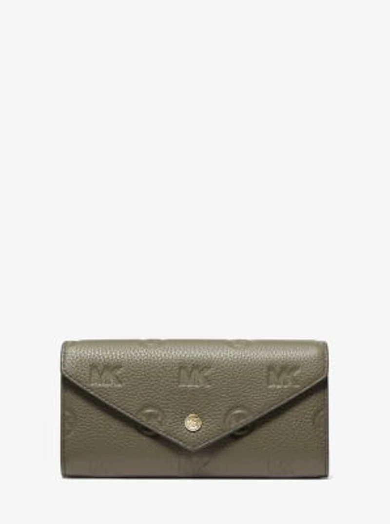 Jet Set Travel Large Logo Embossed Leather Envelope Wallet