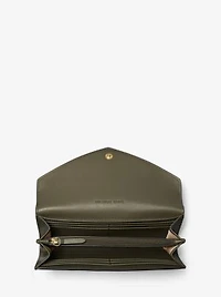 Jet Set Travel Large Logo Embossed Leather Envelope Wallet