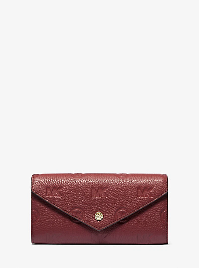 Jet Set Travel Large Logo Embossed Leather Envelope Wallet