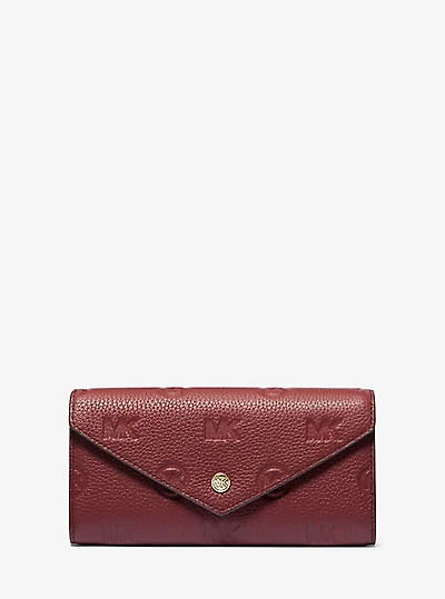 Jet Set Travel Large Logo Embossed Leather Envelope Wallet