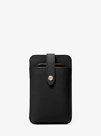 Saffiano Leather Smartphone Crossbody Bag