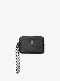 Medium Saffiano Leather Chain Card Case