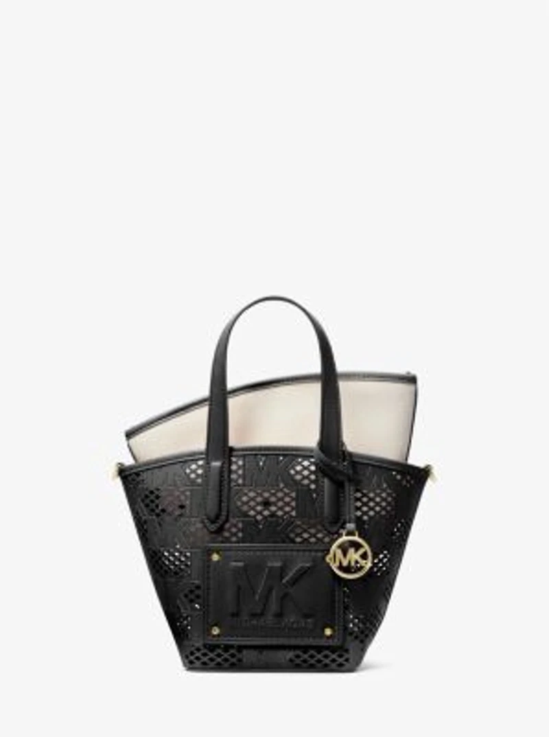 Kimber Small 2-in-1 Perforated and Embossed Faux Leather Tote Bag