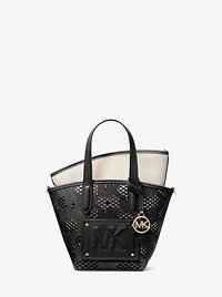 Kimber Small 2-in-1 Perforated and Embossed Faux Leather Tote Bag