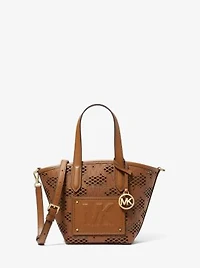 Kimber Small 2-in-1 Perforated and Embossed Faux Leather Tote Bag
