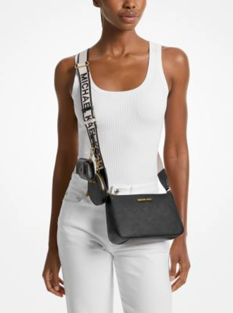 Sac à bandoulière Jet Set en cuir Saffiano avec étui pour