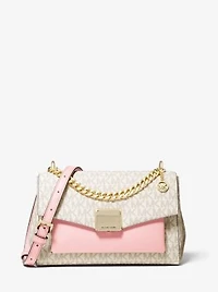 Sac à bandoulière Lita de taille moyenne à deux tons et à logo