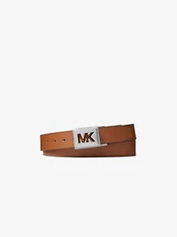 Ceinture réversible en faux cuir gaufré à logo