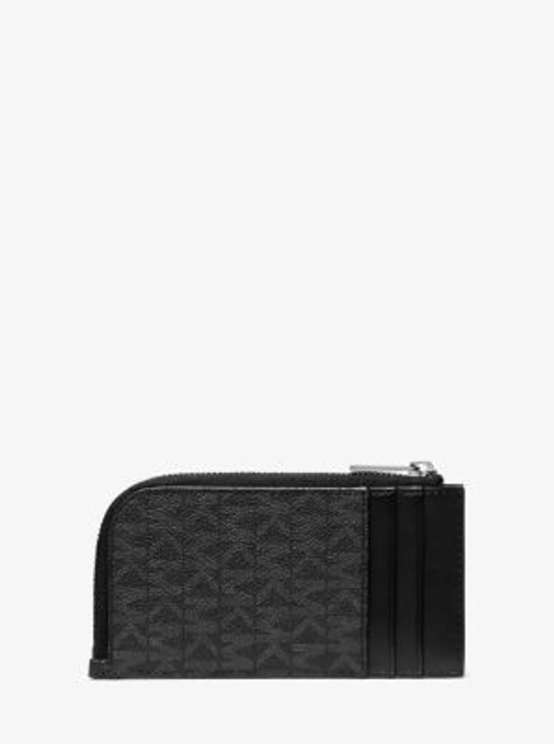 Porte-cartes à logo et fermeture éclair tout autour