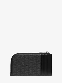 Porte-cartes à logo et fermeture éclair tout autour