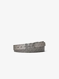Ceinture réversible en faux cuir et à logo