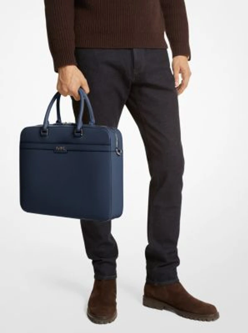 Cooper Textured Faux Leather Briefcase