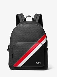 Cooper Logo Stripe and Faux Leather Backpack