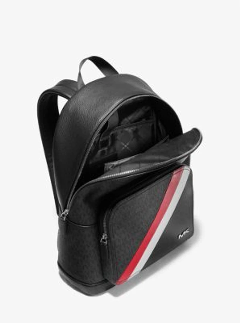 Cooper Logo Stripe and Faux Leather Backpack