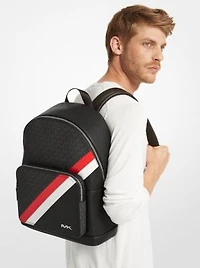 Cooper Logo Stripe and Faux Leather Backpack