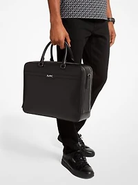 Mallette Cooper en faux cuir texturé à double gousset