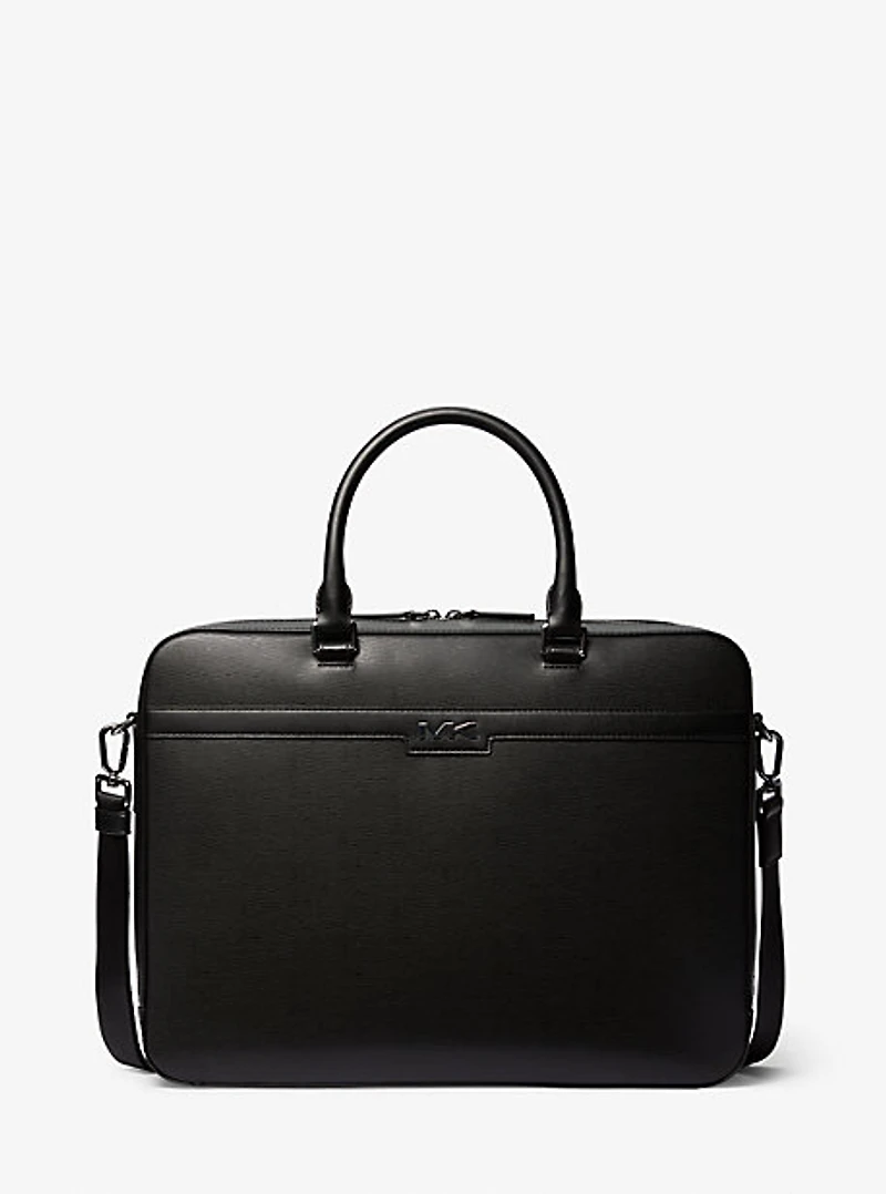 Mallette Cooper en faux cuir texturé à double gousset
