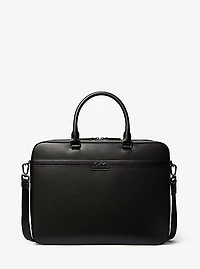 Mallette Cooper en faux cuir texturé à double gousset