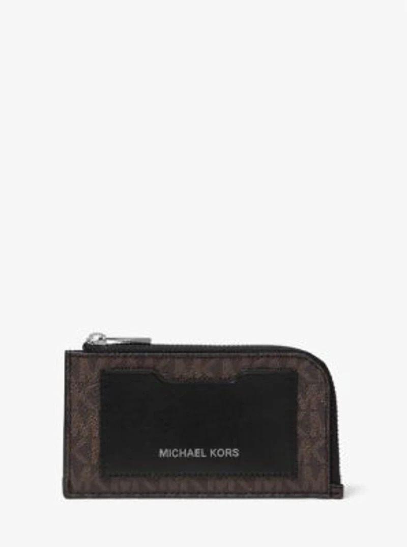 Portefeuille à fermeture éclair tout autour et à logo