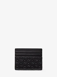 Hudson Logo Embossed Leather Tall Card Case