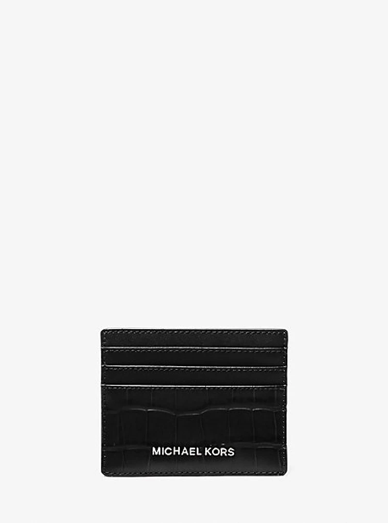 Hudson Crocodile Embossed Leather Card Case